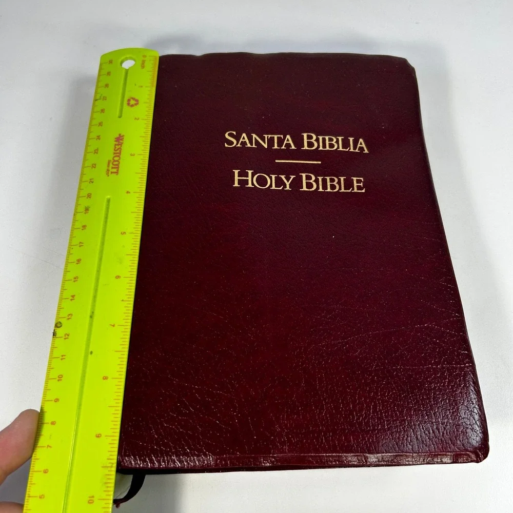 Santa Biblia Holy Bible Reina Valera 1960 KJV Holman Burgundy Indexed Leather‎